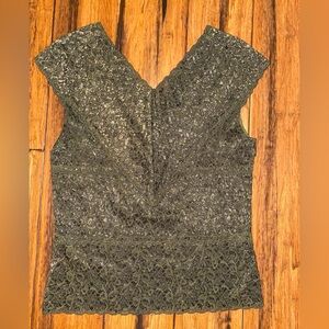 Dark olive green lace top. Women’s size M.